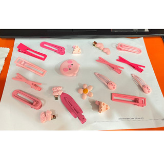 Set 19 Kẹp Tóc Heo Hồng Cute Cho Bé
