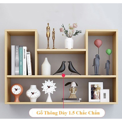 (GIÁ TRỰC TIẾP TẠI XƯỞNG) Kệ Gỗ Thông Treo Tường Đa Năng Làm Giá Sách, Để Đồ Lưu Niệm Trang Trí Nội Thất BENRIKIDS