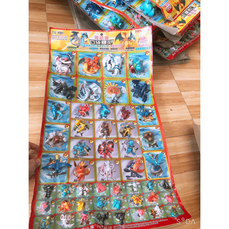 Vỉ mô hình pokemon 50 con nhiều size
