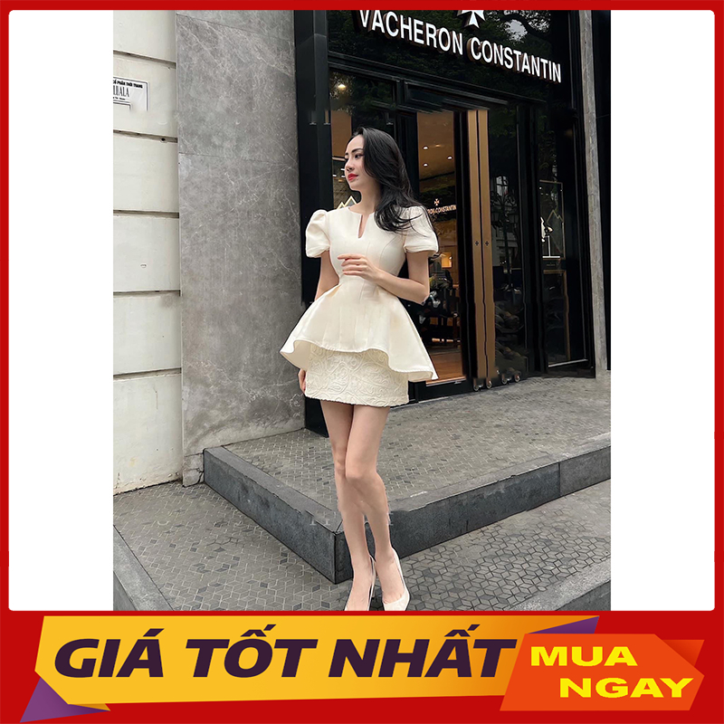 Set Đồ Nữ Áo Tay Bồng Mix Chân Váy Chữ A Dự Tiệc Sang Chảnh SB5047 - Yamy888