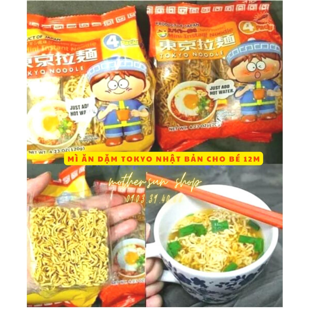 Mì Ăn Liền Tokyo Nhật Bản Cho Bé Gói 4 Vắt Mì / 16 Vắt Mì / Snack Noodle 12 Vắt Mì