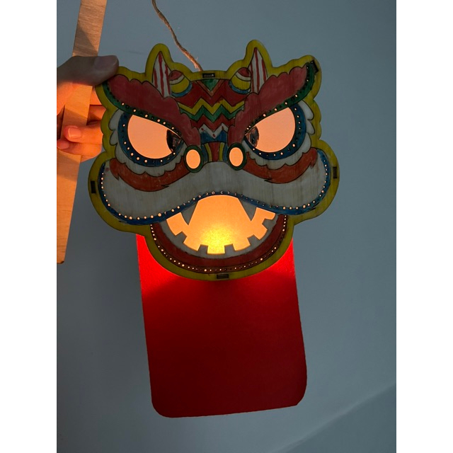 Đèn Lồng Trung Thu Bằng Gỗ, DIY, Tự Trang Trí Đầy Màu Sắc Dành Cho Bé, Tặng Kèm Màu, Cọ