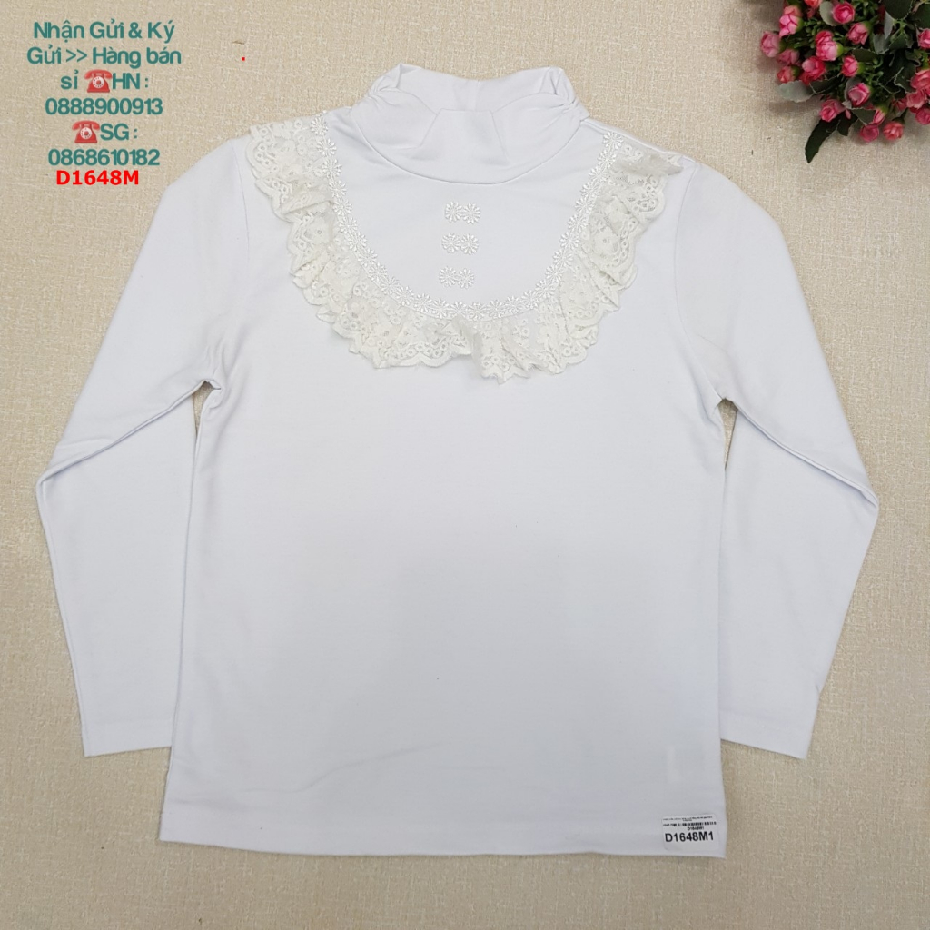 💖SỈ VKIDS💖 Áo thun bé gái,chất thun, dài tay, ren cổ, hiệu baby gap, size to 8-12, ri5,D1648M1_11142907_sg1