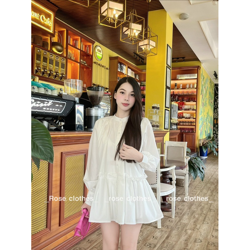 Clara Dress váy sơmi tay dài form babydoll cute. Ảnh thật shop tự chụp