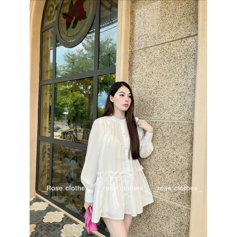 Clara Dress váy sơmi tay dài form babydoll cute. Ảnh thật shop tự chụp