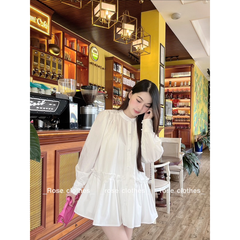 Clara Dress váy sơmi tay dài form babydoll cute. Ảnh thật shop tự chụp