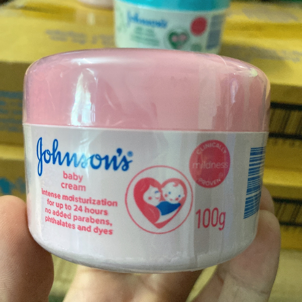 Kem dưỡng da Johnson's Baby Cream 100g giữ ẩm tăng cường milk and rice 2X MART