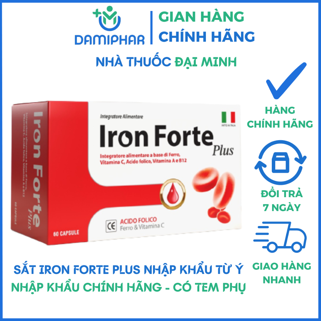 Viên Sắt Iron Forte Plus Integratore Alimentare Hộp 30 Viên