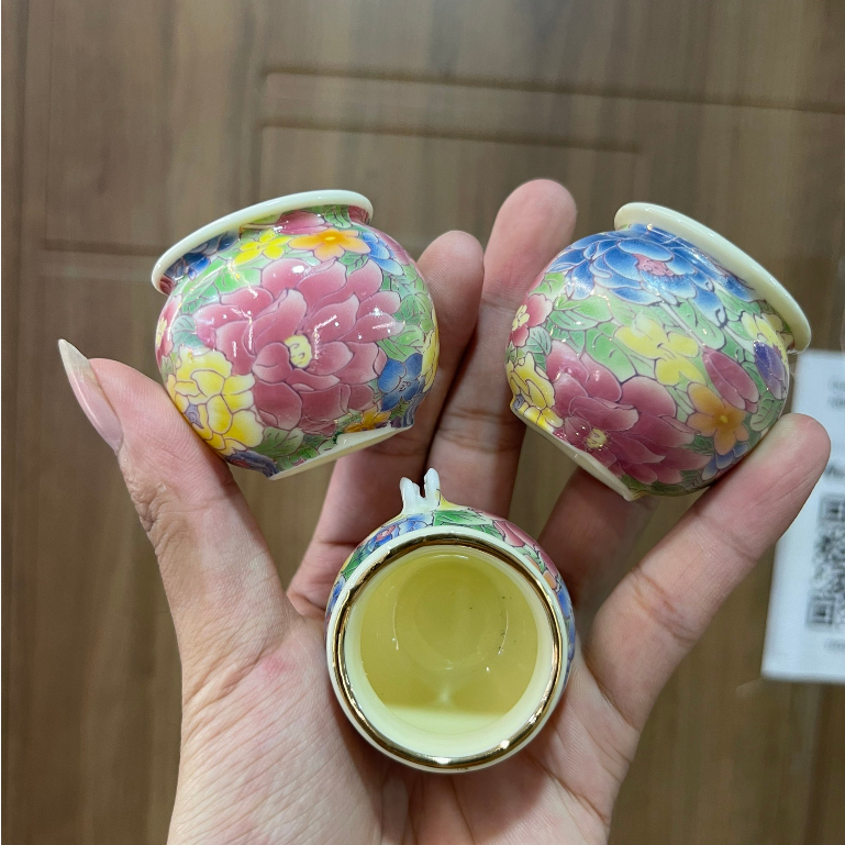 Cóng sứ chào mào hàng Bát Tràng mẫu bách hoa VIP gắn sẵn tai nan thưa , tai nan xít