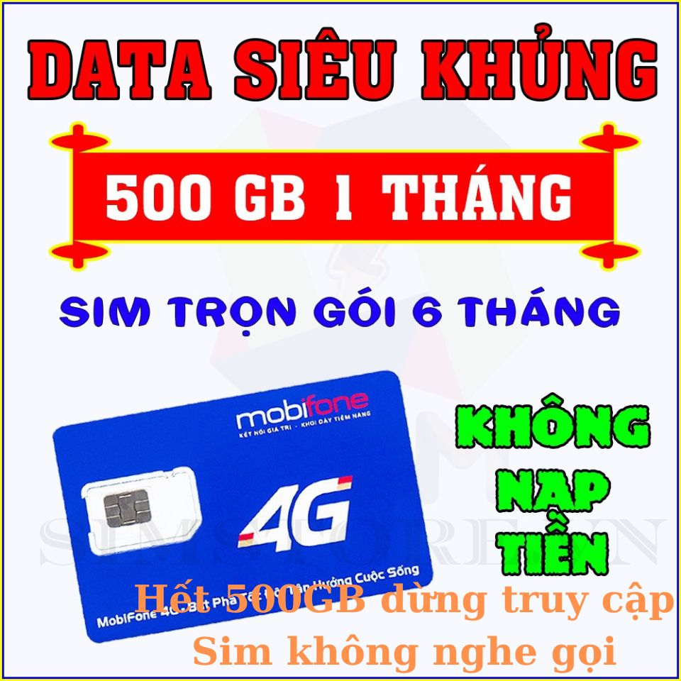 Sim 4G Mobifone MDT15012FD50 21G12 12Max90  dùng miễn phí 4G