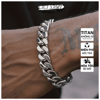 Vòng Đeo Tay Nam Titan Không Gỉ Xích Cuban Lớn 10mm