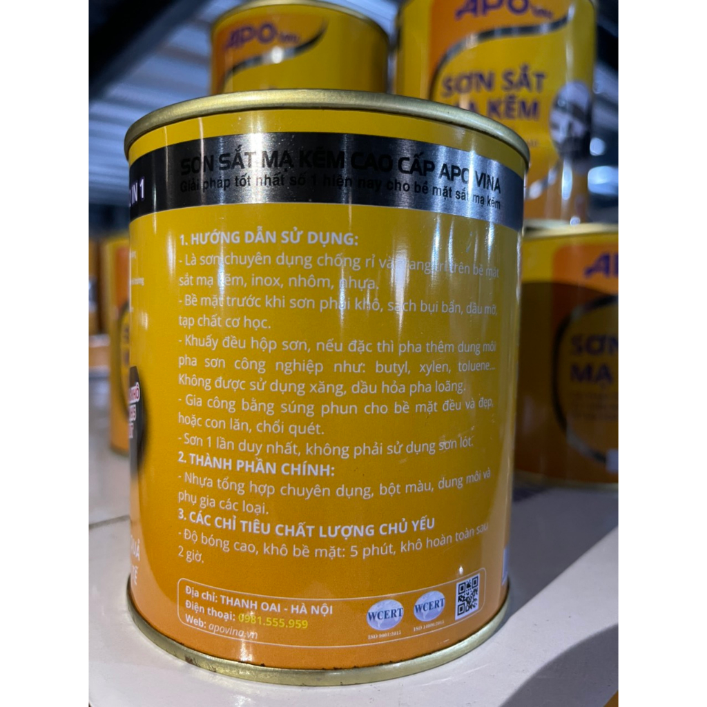 Sơn sắt mạ kẽm APOvina - 3 Lít
