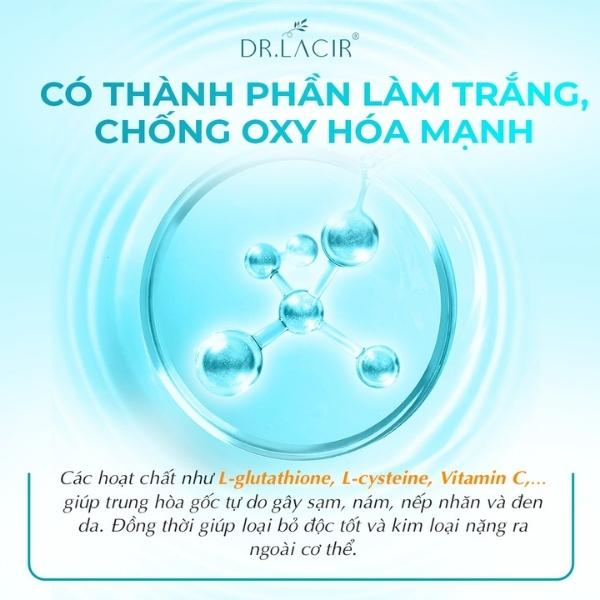 Glutathione, Viên uống trắng da, hủy nám Lacir Glutathion plus mẫu mới, sáng da, nâng tone,chống nắng ,an toàn, hiệu quả