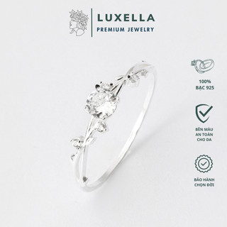 Nhẫn bạc nữ ổ đá đan chéo luxella jewelry bạc 925 lux016