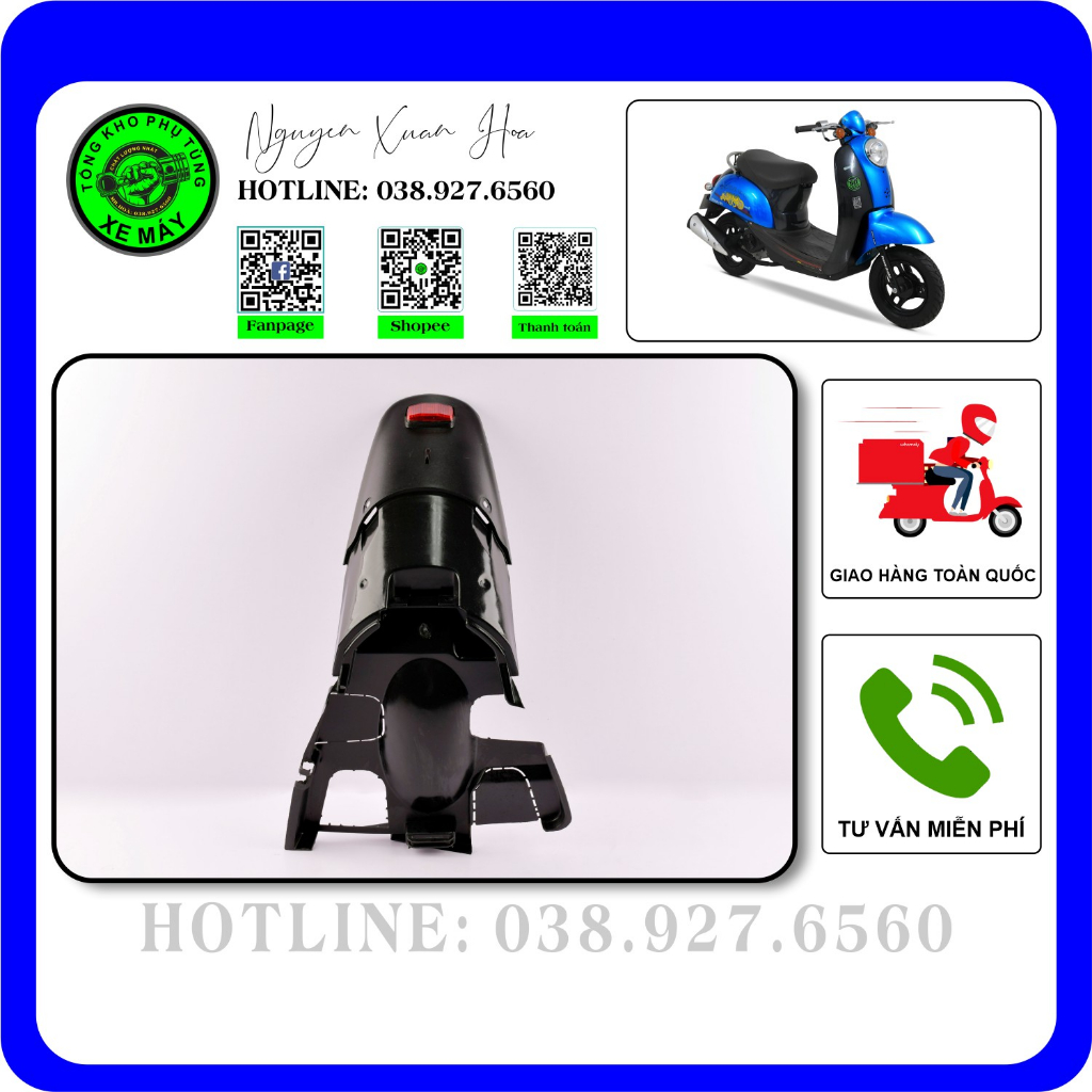 Chắn bùn sau/ Dè sau Scoopy 50cc/ Scoopy Liên doanh/ Scoopy 2018/ Scoopy tàu (Nhựa PP cao cấp, hàng nhập khẩu)