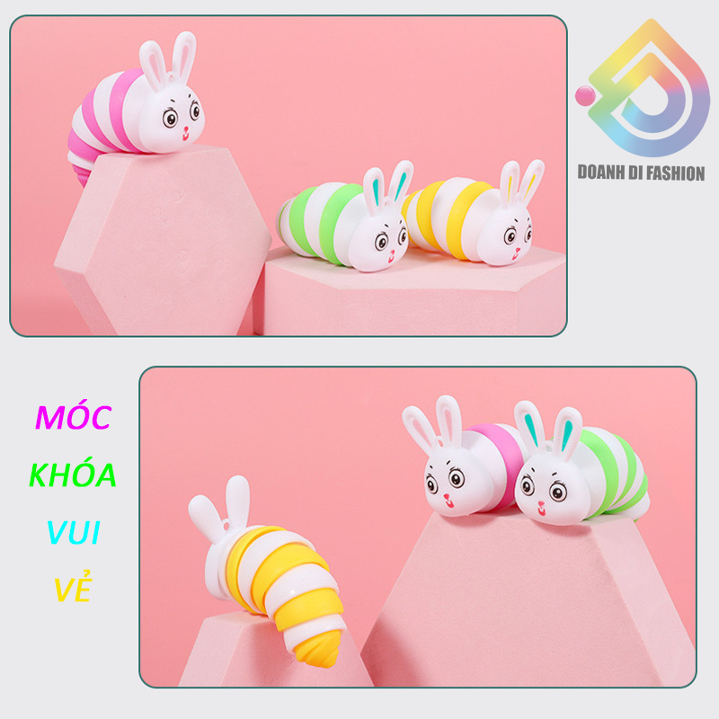 Móc Khóa Thỏ Con, Móc Treo Tôm, Đồ Chơi Con Sâu, Móc Ba Lô Kỳ Lân Bóp Kêu Pít Pít, Trò Chơi Giảm Căng Thẳng Xả Stress