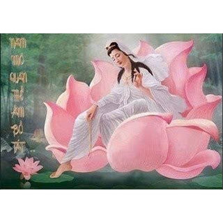 Tranh gắn đá toàn bộ - Phật Quan Âm Thế Âm Bồ Tát