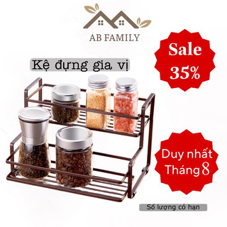 Kệ Đựng Gia Vị 2 Tầng Inox Sơn Tĩnh Điện Không Gỉ, Giá Đựng Gia Vị Nhà Bếp 1105