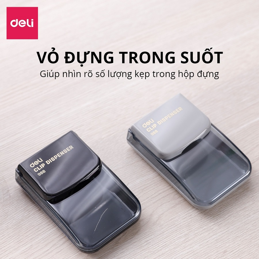 Hộp đựng ghim nam châm Deli 988 / Hộp nhựa cao cấp siêu bền E988