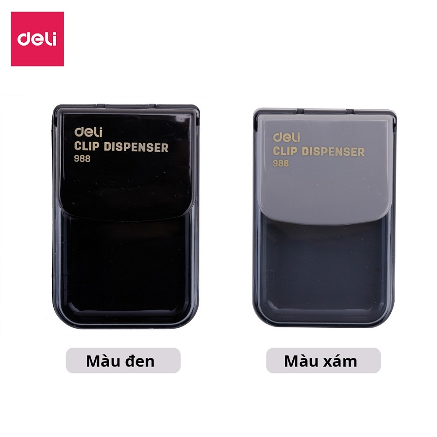 Hộp đựng ghim nam châm Deli 988 / Hộp nhựa cao cấp siêu bền E988