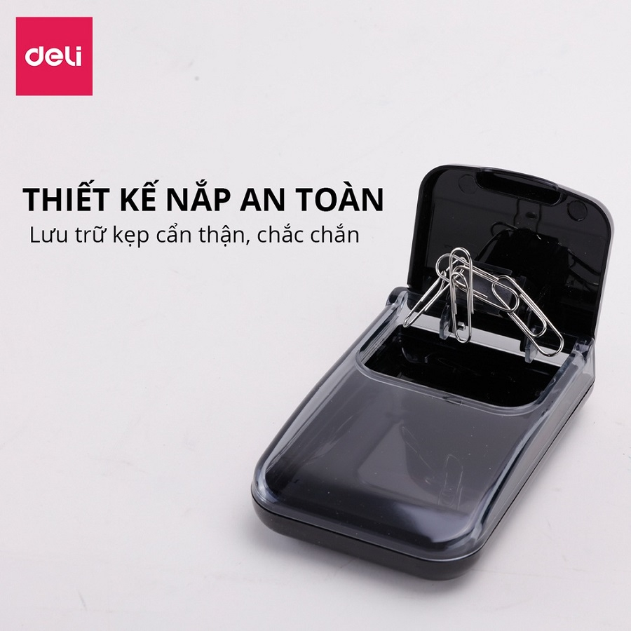 Hộp đựng ghim nam châm Deli 988 / Hộp nhựa cao cấp siêu bền E988