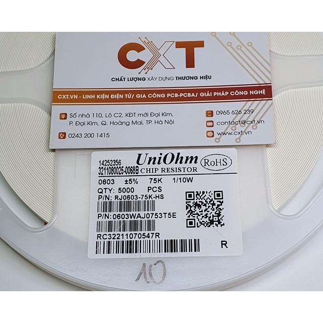 Điện trở 75K 0603 (5%) (50c)