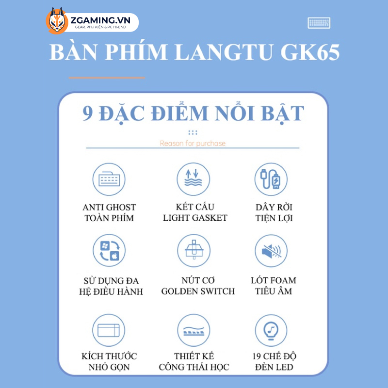 [HỎA TỐC 2H] Bàn Phím Cơ Không Dây LANGTU GK65 | Hot-Swap | Golden Switch - Bảo Hành 12 Tháng - Sẵn Hàng Giao Ngay | BigBuy360 - bigbuy360.vn