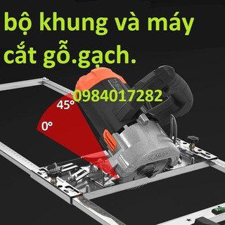 Bộ Khung đế và máy cắt.. Hỗ trợ cắt góc 45 độ - Cắt vát góc nghiêng - Đế lắp được cả máy phay gỗ