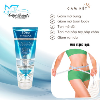 Gel tan mỡ bụng Eveline Slim Extreme 4D Nga giảm mỡ bụng rạn da hiệu quả săn chắc da giảm mỡ an toàn