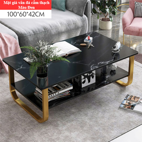 Bàn trà vân đá - bàn trà coffe trang trí phòng khách gia đình 2 tầng tiện lợi