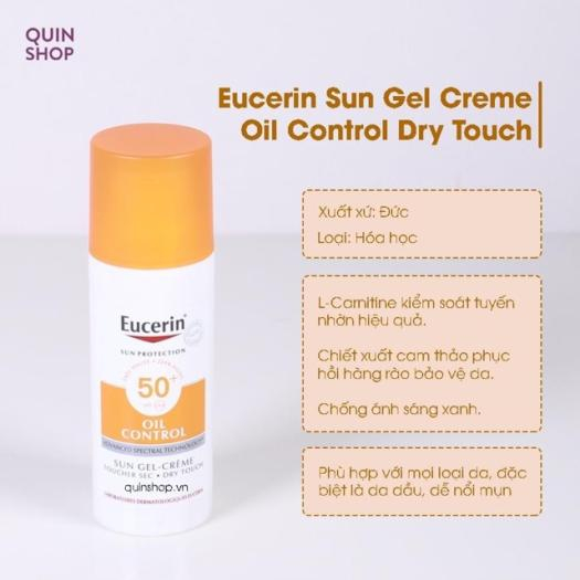 Kem Chống Nắng Eucerin Cho Da Dầu Mụn Eucerin Sun Gel-Cream Dry Touch Oil Control SPF50+ 50ml