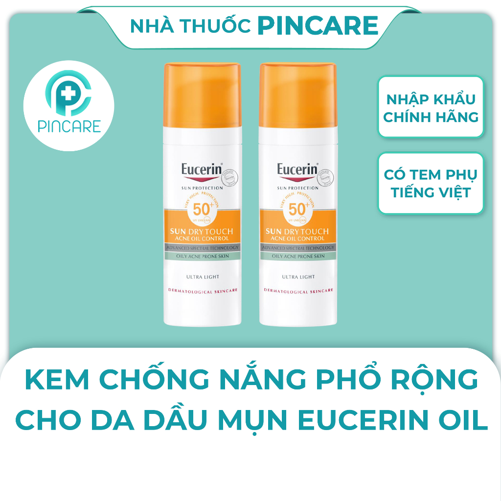 Kem Chống Nắng Eucerin Cho Da Dầu Mụn Eucerin Sun Gel-Cream Dry Touch Oil Control SPF50+ 50ml