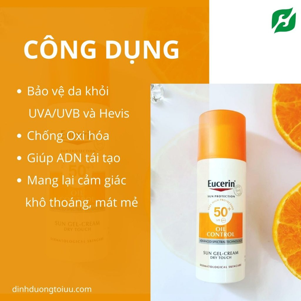 Kem Chống Nắng Eucerin Cho Da Dầu Mụn Eucerin Sun Gel-Cream Dry Touch Oil Control SPF50+ 50ml
