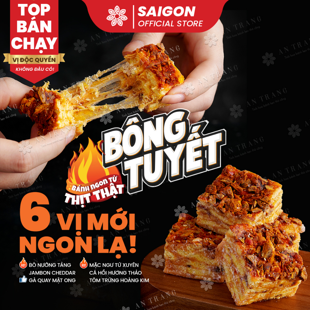 BÁNH BÔNG TUYẾT TIỆC MẶN CUNG ĐÌNH - bùng nổ say mê với hương vị Độc Quyền các vị mới lạ