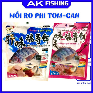 Mồi câu cá rô phi ntn đài loan - phúc thọ rô phi gan, tôm trắng, tôm nam cực, rô phi đỏ, tôm thuỷ bạc akfishing