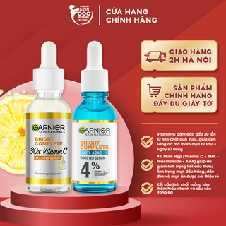 Dưỡng chất cho da dầu mụn Garnier Bright Complete Anti-Acnes Booster Serum 4% 30ml