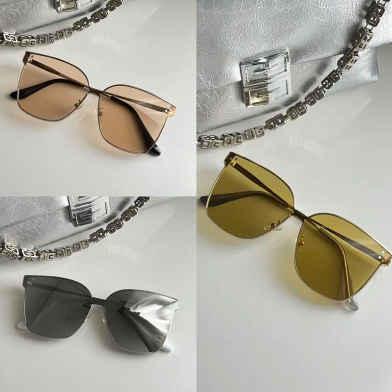 Kính Râm GM Tráng Gương Kim Loại Cao Cấp,Kính Mát Nữ Oversize Tròng UV400