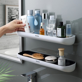 Kệ để đồ nhà tắm ECOCO cao cấp không cần khoan tường có móc treo khăn inox 304