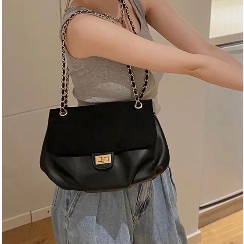 Túi Xách tote Đeo Vai / Đeo Chéo Phối Dây Xích Thời Trang 2023 Dành Cho Nữ