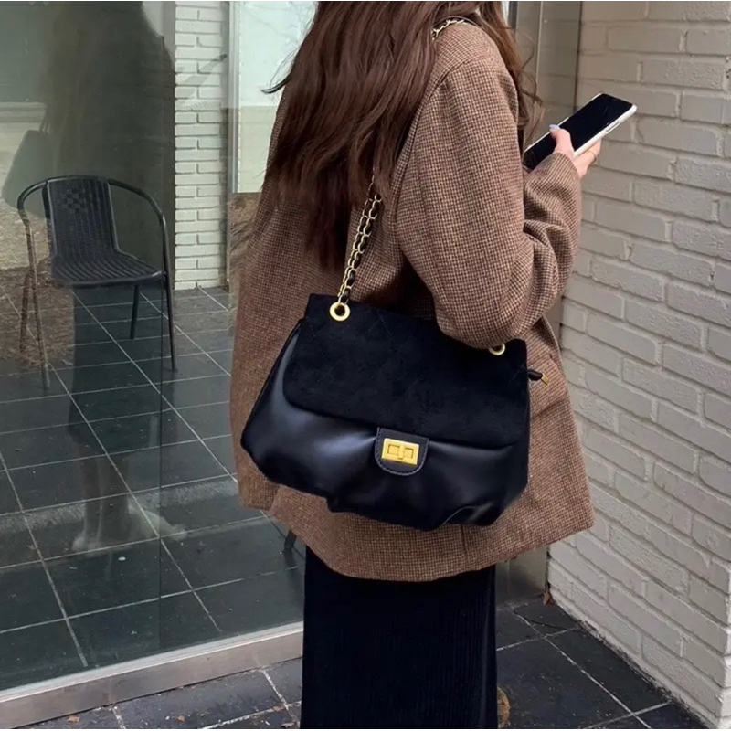 Túi Xách tote Đeo Vai / Đeo Chéo Phối Dây Xích Thời Trang 2023 Dành Cho Nữ