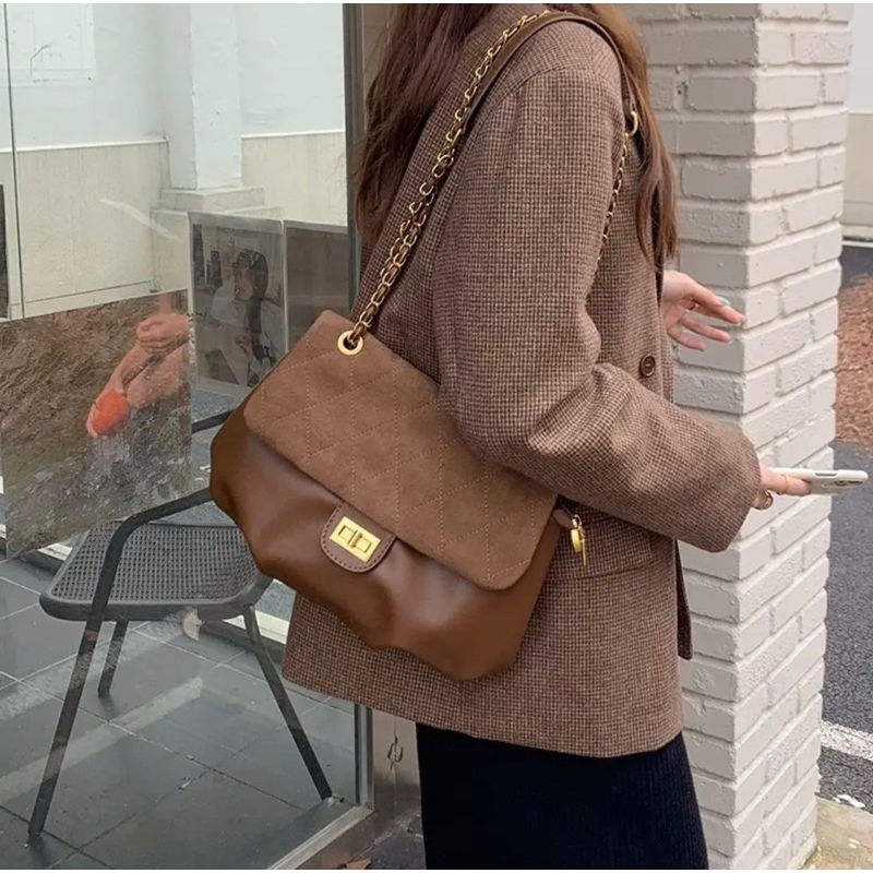 Túi Xách tote Đeo Vai / Đeo Chéo Phối Dây Xích Thời Trang 2023 Dành Cho Nữ