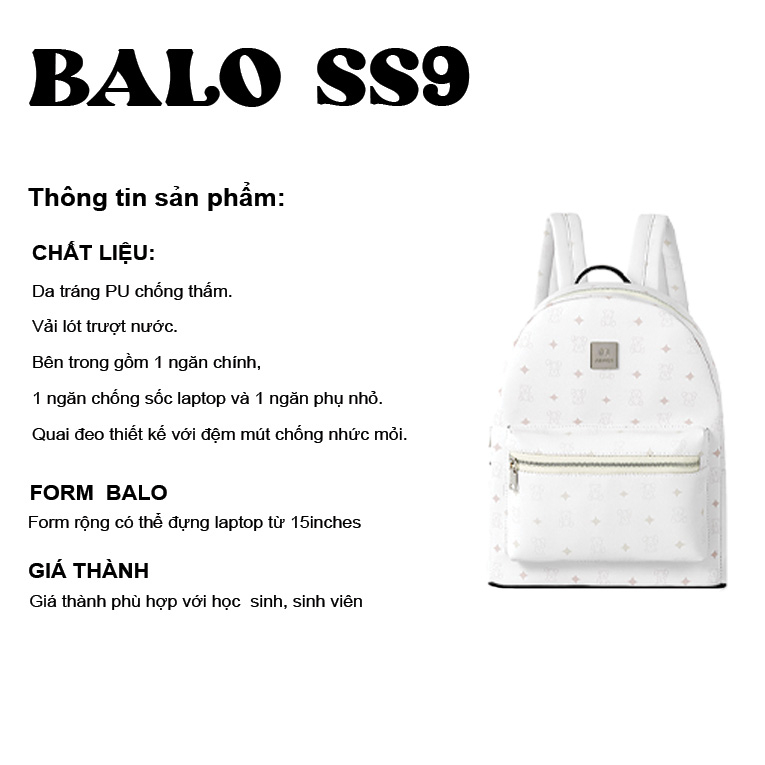 Balo Đi Học Thời Trang Unisex giá rẻ Nam Nữ đựng laptop đi làm chống nước du lịch Season 9 Local Brand M Midori