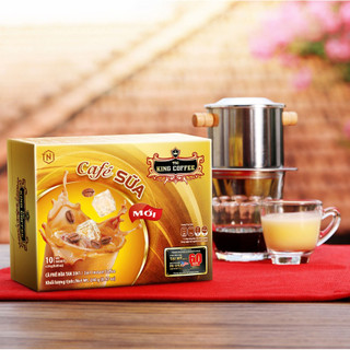 Cà phê sữa hòa tan 3in1 tni king coffee - hộp 10 gói x 24g