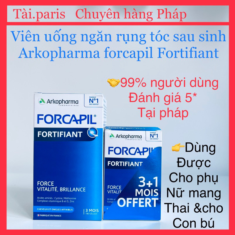 [Thuần chay]Viên uống ngăn rụng tóc sau sinh Arkopharma forcapil Fortifiant