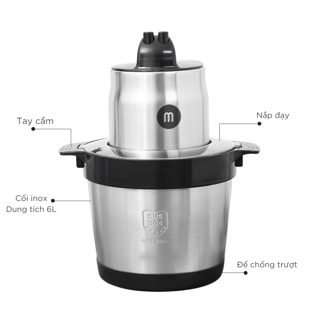 Máy xay đa năng cối inox 6Lít