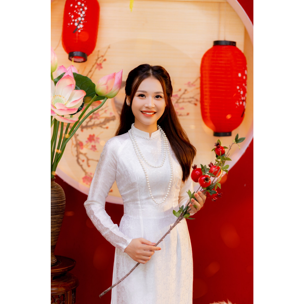 Áo Dài Cưới Cô Dâu Gấm Tơ Cao Cấp 4 Tà