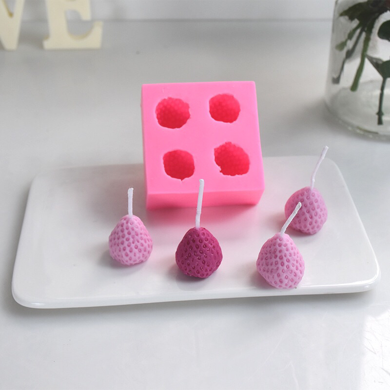 Khuôn silicon 4D hình trái dâu Tây 🍓