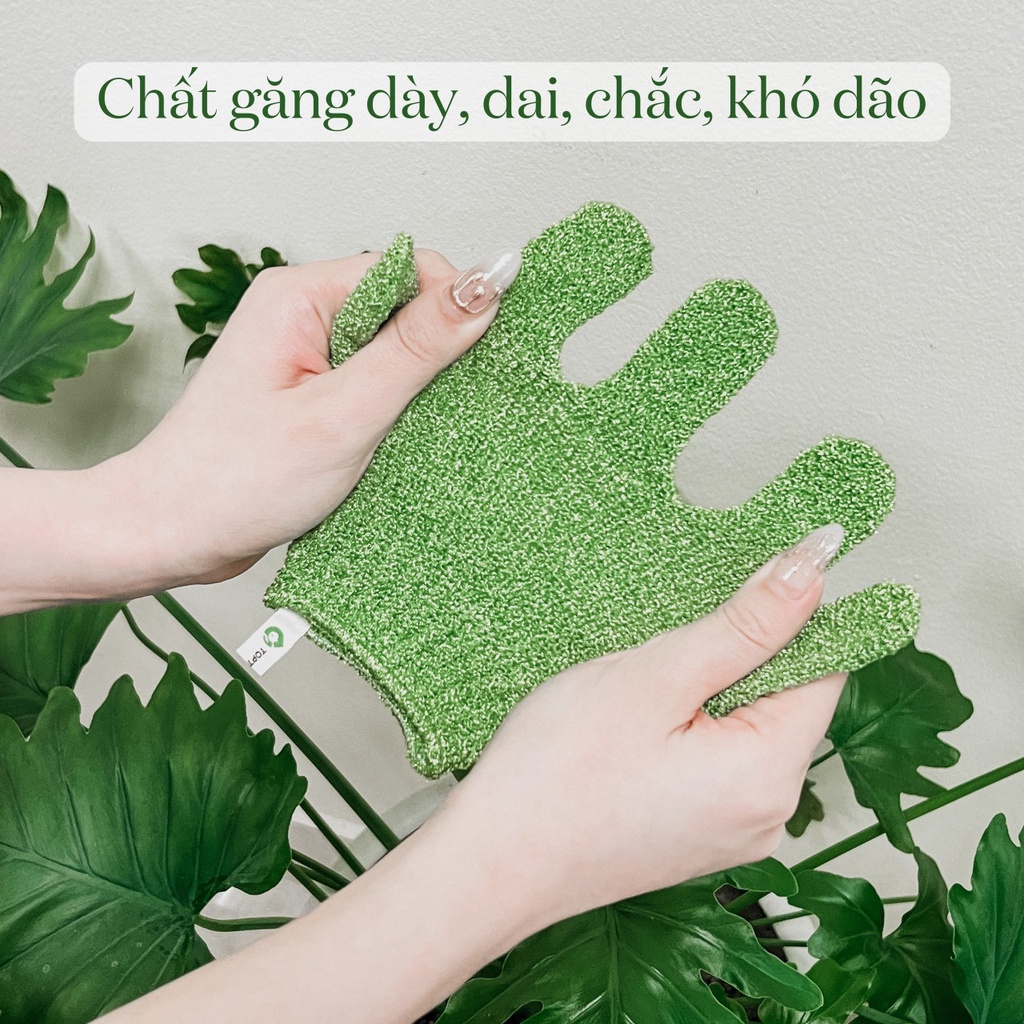 Găng tay tắm tẩy da chết làm sạch da, giảm mụn & thâm cho cơ thể