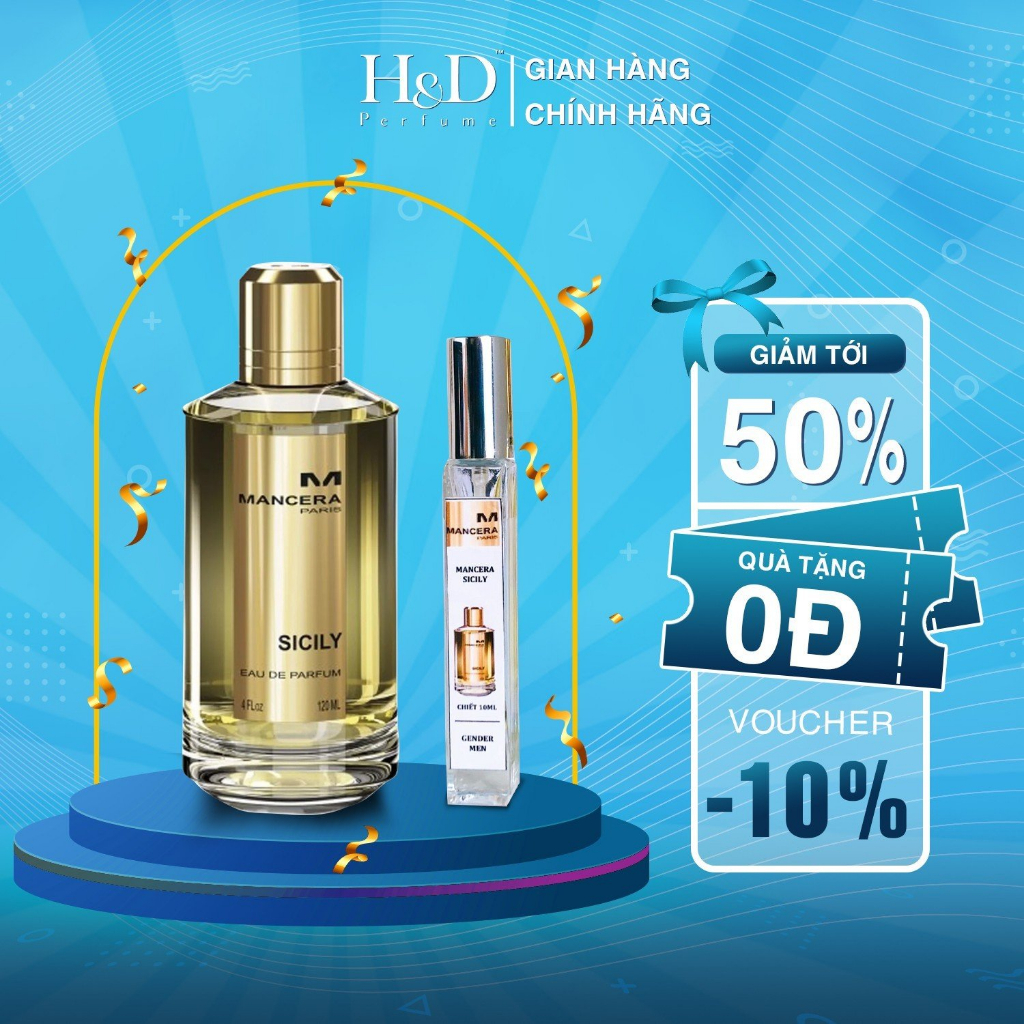 Nước Hoa Unisex Mancera Sicily Hương Trà Đào Cam Xả Cá Tính Trẻ Trung Năng Động 5Ml, 10Ml