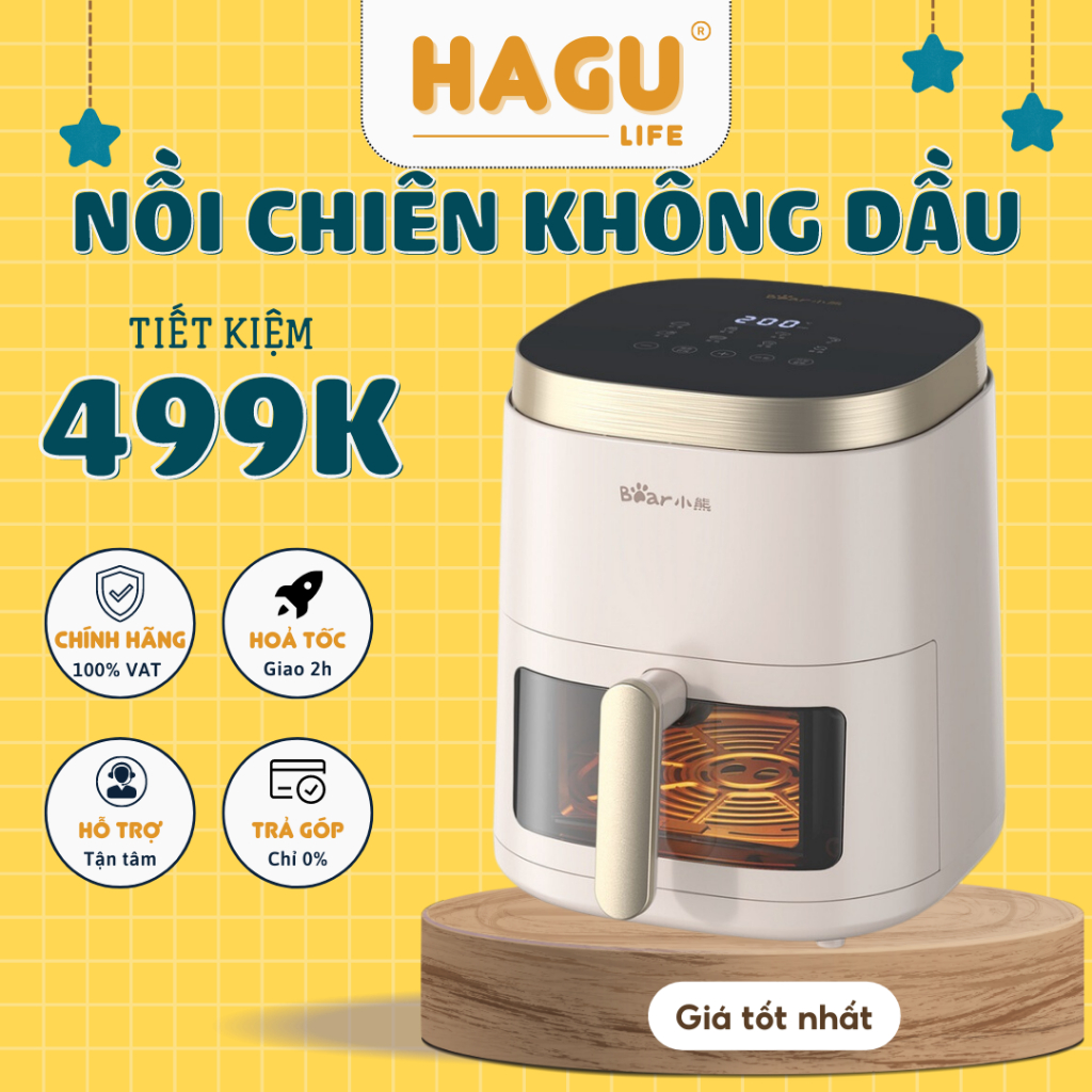 Nồi chiên không dầu 5L Bear QZG-F15E3 - Bảo Hành Chính Hãng
